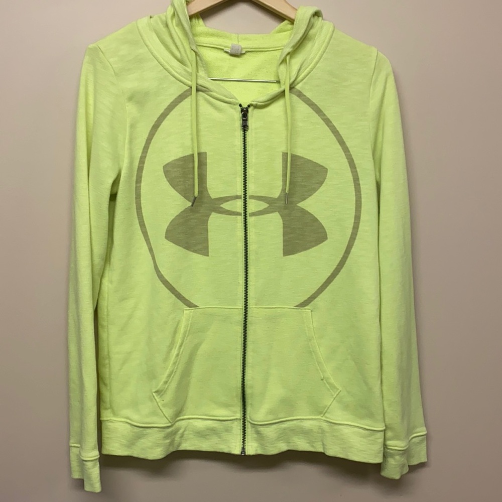 Under armour neon green light weight hoodie